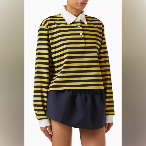 Striped Knit Polo Shirt - Picture 1 of 12